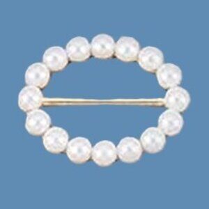 ONE Beautiful Oval Real Pearl Slider Buckle Clip For scarves, T-shirts & More